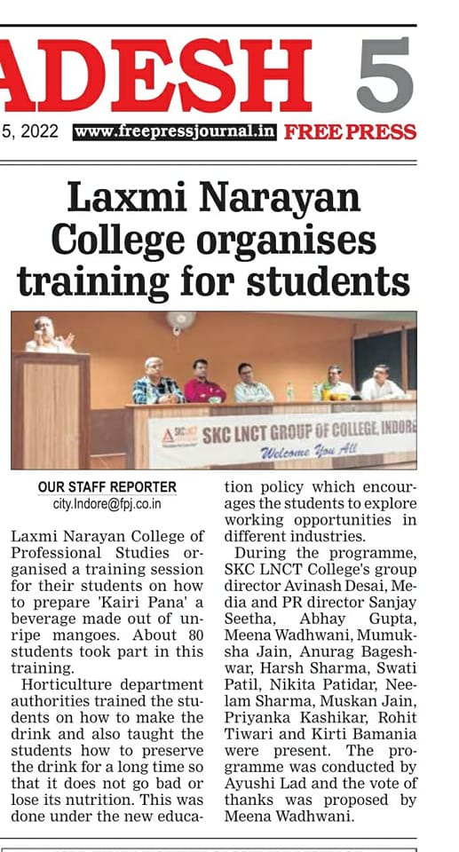 You are currently viewing Horticulture department of Madhya Pradesh Organised Training Session for LNCT Students